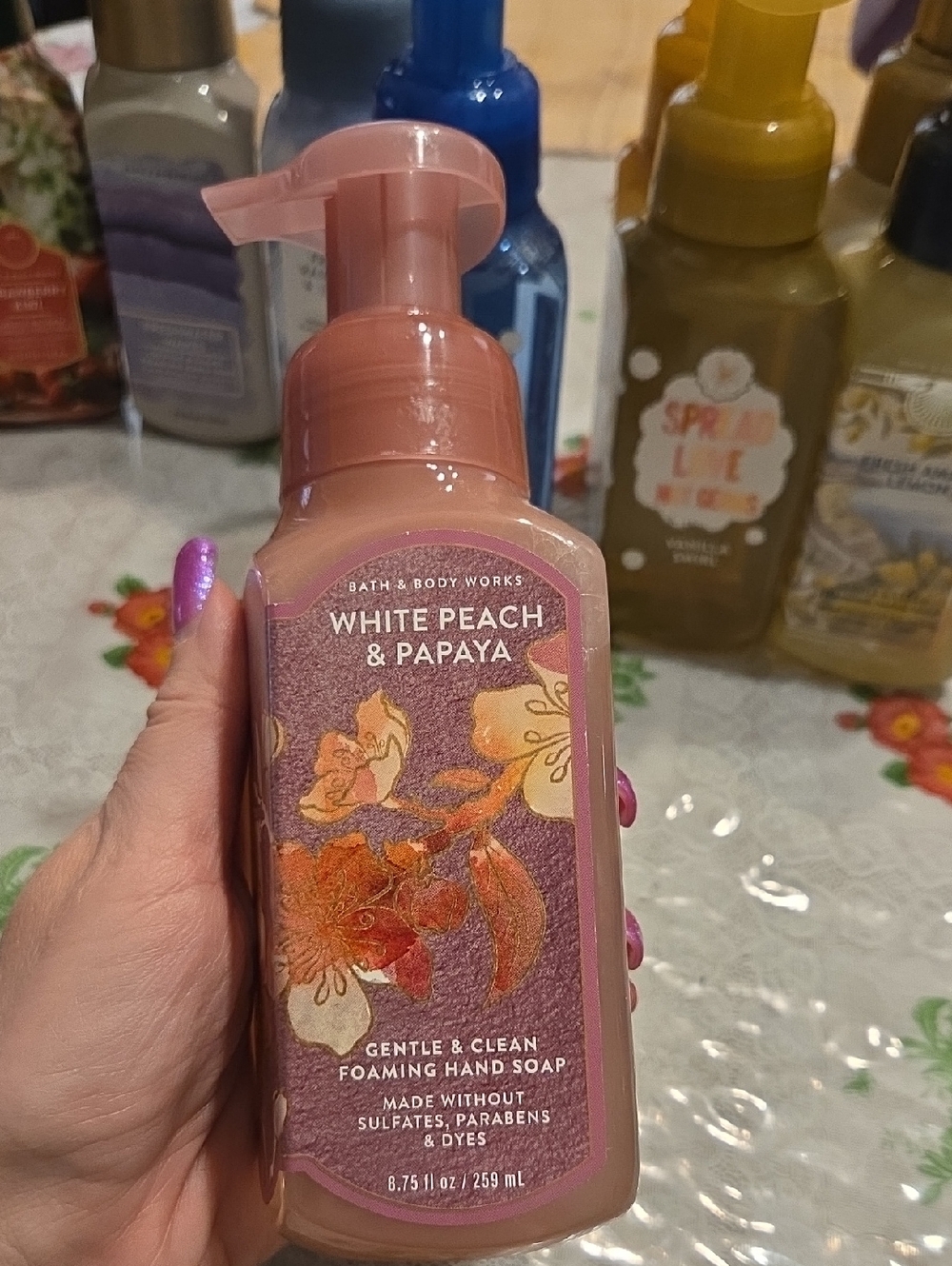 Nwt Bath & Body Works White Peach & Papaya  - Pink